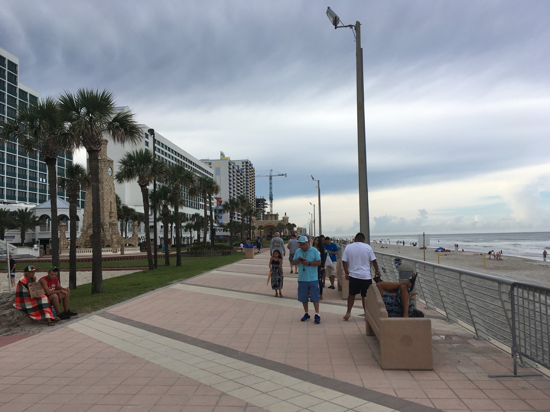 Daytona Beach Boardwalk looking north along the ocean